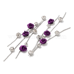 Большие подвески из платиновой латуни со стеклянными кисточками и стразами&nbsp;KK-B074-14P-03