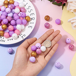 80 шт. 8 вида круглых пищевых силиконовых бусин&nbsp;SIL-TA0002-07