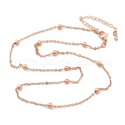 Латунные спутниковые цепочки ожерелья для женщин NJEW-D302-28RG