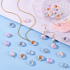 30шт 5 цвета прозрачные стеклянные подвески FIND-OC0002-42