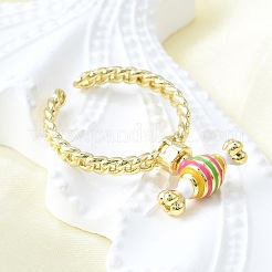 Латунные эмалевые открытые манжеты для женщин&nbsp;RJEW-F179-08G-01