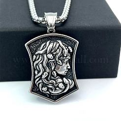Мифические греческие ожерелья с подвеской в виде Медузы из нержавеющей стали 304 в готическом стиле для мужчин и женщин KQ4784