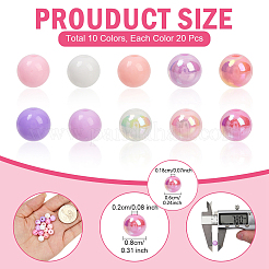 Наборы для изготовления браслетов из круглых непрозрачных акриловых бусин своими руками&nbsp;DIY-YW0011-77B