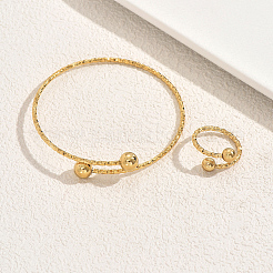 Минималистичные браслеты-манжеты и наборы колец из нержавеющей стали для женщин IM2160