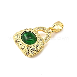 Латунные микропаве прозрачные подвески с фианитом&nbsp;LS-KK-R227-06G