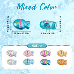 50 шт. Непрозрачные акриловые бусины OACR-SC0001-65