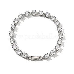 Браслеты из латуни с микропаве из прозрачных кубических цирконий BJEW-D333-01P