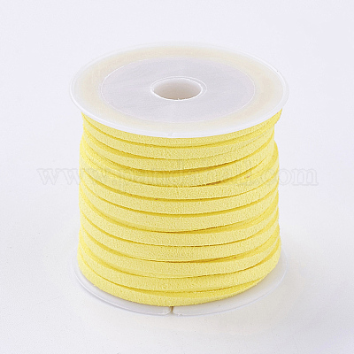 3x1.5 мм желтый плоский искусственного замша шнур X-LW-R003-38-1