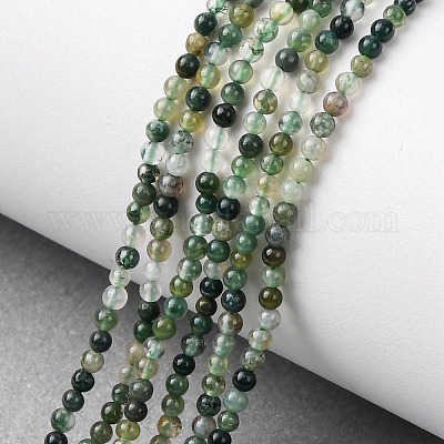 Природные моховой агат бисер нитей G-Z116-A05-2mm-1