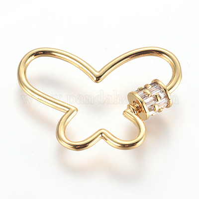 Латунь микропаве кубический цирконий винт карабин подвески с замком ZIRC-F105-19G-1