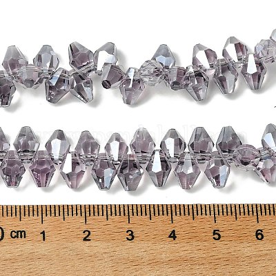 Прозрачные стеклянные бусины гальваническим пряди GLAA-K064-06A-AB02-1