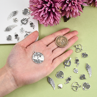 100 шт. 10 стиля подвески из сплава в тибетском стиле TIBEP-CJ0001-37-1