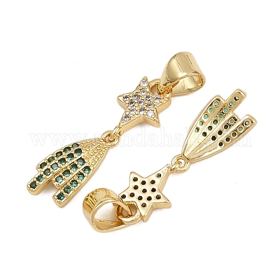 Латунные микро проложить кубического циркония подвески KK-C132-19G-1