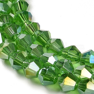 Прозрачные стеклянные бусины гальваническим пряди GLAA-F029-3mm-A03-1