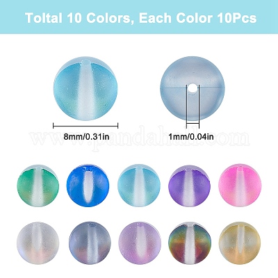 100шт 10 цвета стеклянные бусины G-SP0001-02-1