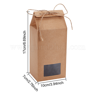 Складная коробка из крафт-бумаги с видимым окном CON-WH0087-98-1