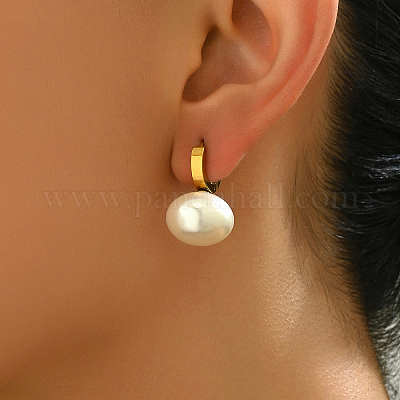 Овальные серьги-кольца из нержавеющей стали RY5370-1