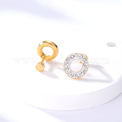 Элегантные круглые серьги-гвоздики из латуни NB2152-1