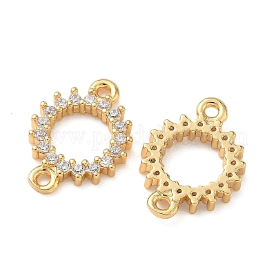 Шармы-соединители из латуни с микропаве из прозрачного кубического циркония KK-Z136-67G-1