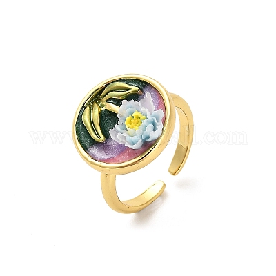 Манжеты из латуни с эмалью RJEW-K291-01G-01-1