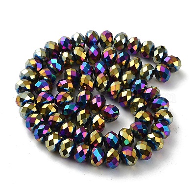 Стеклянные бусины с гальваническим покрытием  GR8X12MMY-M-1