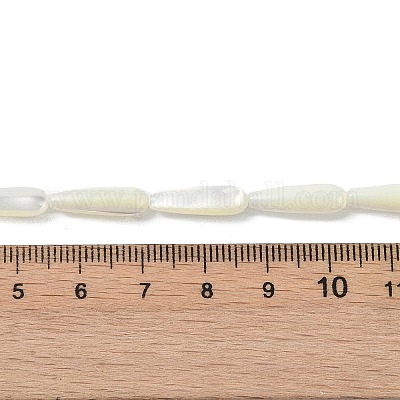 Натуральные белые бусины из ракушек PEAR-B002-01B-A-1