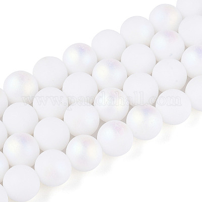 Нити из матовых непрозрачных стеклянных бусин GLAA-T032-P10mm-MBB02-1