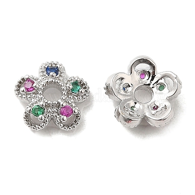 Колпачки для бусин из латуни и циркония KK-F860-67P-1