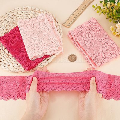 4 ярд двухцветного кружева с волнистым краем и цветочным узором OCOR-GF0002-59-1