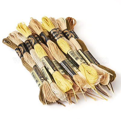 22 пачка полиэстеровых ниток для вышивания 22 цветов с осенней тематикой OCOR-TA0002-80-1