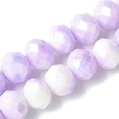 Стеклянные бусины с гальваническим покрытием  LAMP-S068-11B-1