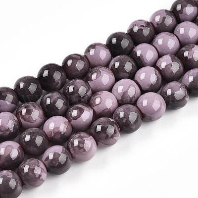 Выпечка окрашенные стеклянные бусины пряди DGLA-N003-10mm-C09-1