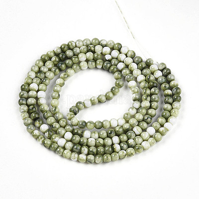 Выпечка окрашенные стеклянные бусины пряди DGLA-N003-4mm-C06-1