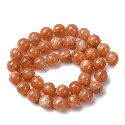 Круглые бусины пряди натуральный Sunstone G-F222-33-10mm-01-1