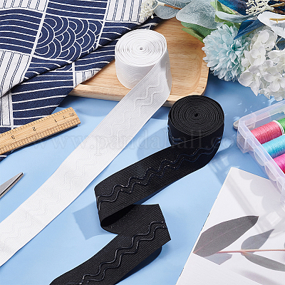 6 ярд 2-цветной плоской нескользящей полиэстеровой резинки&nbsp;OCOR-BC0005-75-1