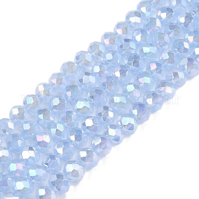 Стеклянные бусины с гальваническим покрытием  EGLA-A044-J4mm-B03-1