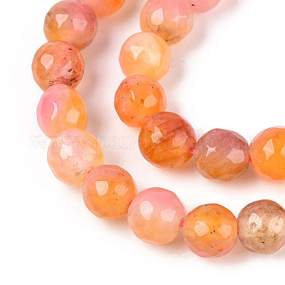 Окрашенные природные белый нефрит бисер пряди G-T139-6mm-60-09-1