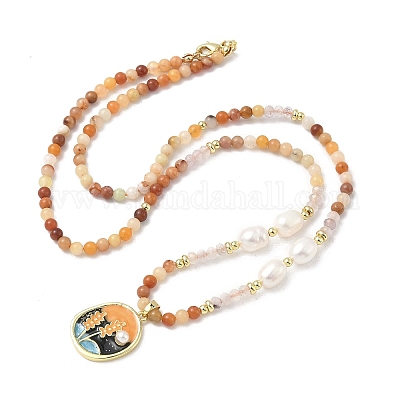 Ожерелья из натурального мьянманского нефрита для женщин NJEW-G165-01B-G-1