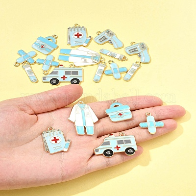 18 шт. 7 стиля подвески из сплава и эмали на медицинскую тематику FIND-FS0004-32B-1