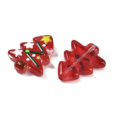 Бусины лэмпворк ручной работы новогодняя тема X-LAMP-I027-07A-1