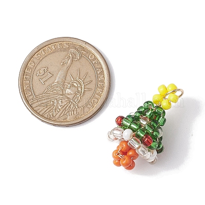 Рождественская тема тканые подвески из стеклянного бисера PALLOY-MZ00267-1