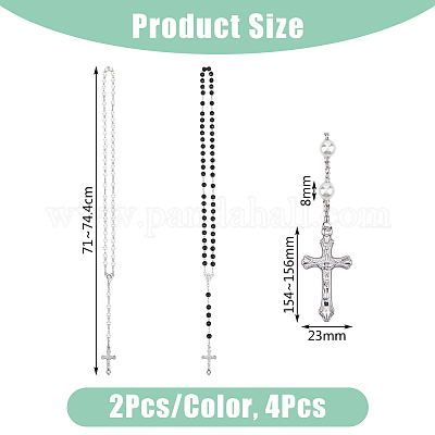 4шт 2 цвета АБС пластик имитация жемчуга четки ожерелья набор NJEW-DC0001-04-1