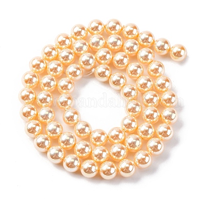 УФ-покрытие перламутровые стеклянные жемчужные бусины нити GLAA-F128-01A-T6-1