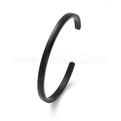 Браслеты-манжеты из нержавеющей стали 304 с ионным покрытием (IP) STAS-I110-10-4mm-B-1