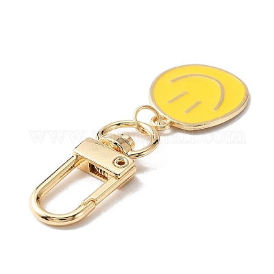 Улыбающееся лицо подвеска из эмали KEYC-WH0036-08LG-03-1