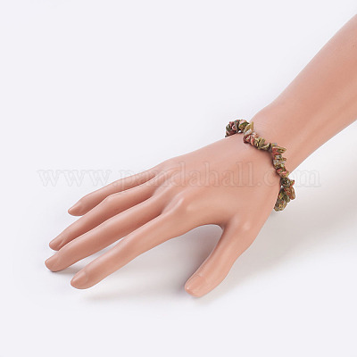 Природные Unakite стрейч браслеты BJEW-JB03681-02-1