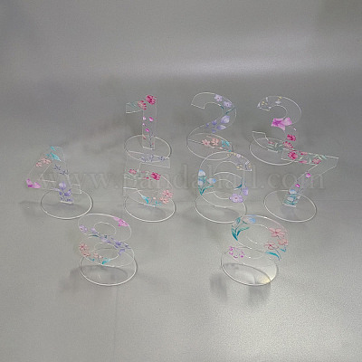 Цветочный узор акриловая цифровая доска сиденья карта сиденья DIY-WH0320-39C-1