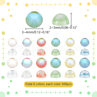 6 пакетик 6-х цветных кабошонов из смолы MRMJ-PH0002-82-1