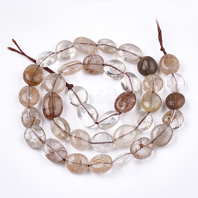 Нити бусин из натурального рутилированного кварца G-T108-21B-1