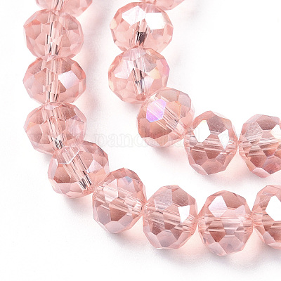 Стеклянные бусины с гальваническим покрытием  EGLA-A034-T8mm-B31-1